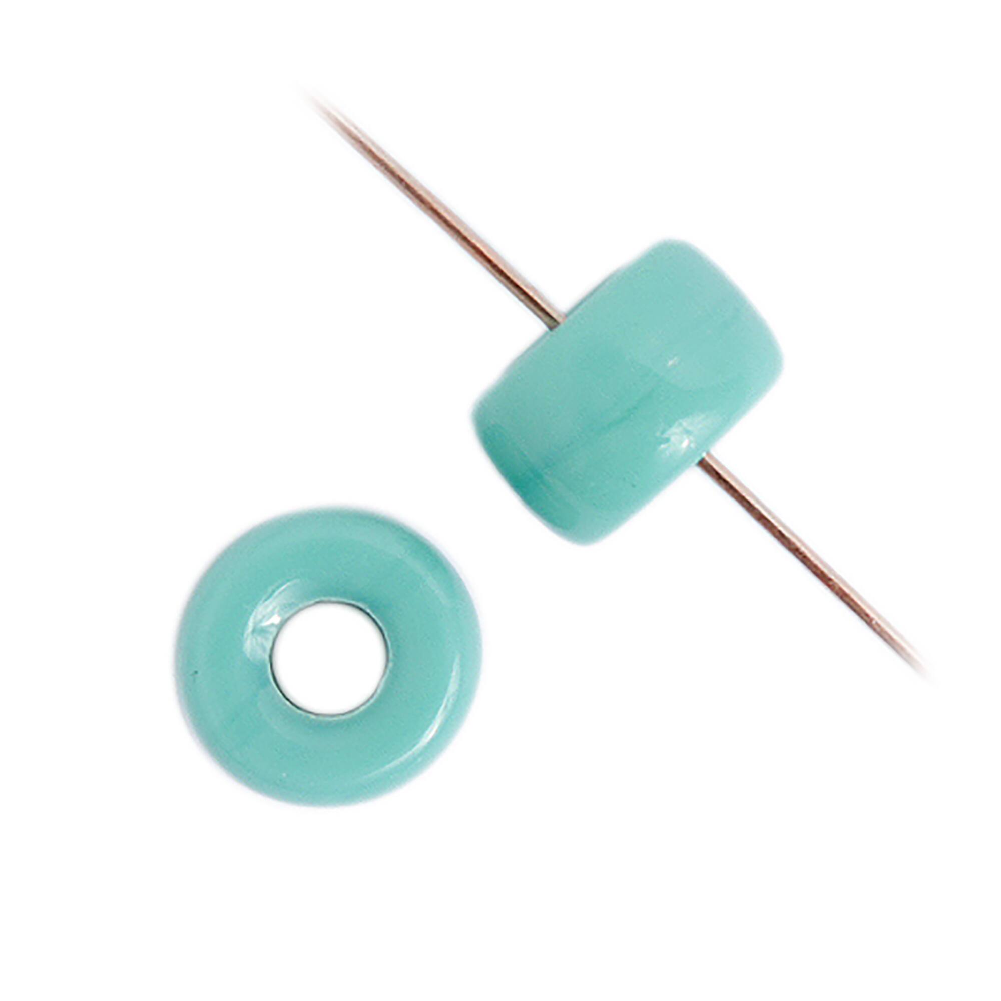 John Bead 9mm Opaque Turquoise Czech Glass Crow Beads, 100ct.